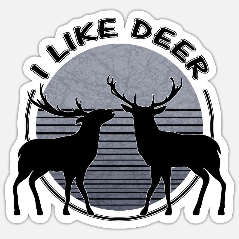 Cerf - Sticker taille S (10 x 10 cm) - blanc mat