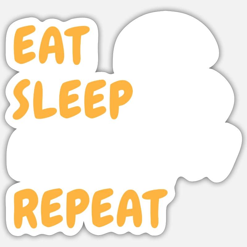 Manger, dormir, Mycologie, Répéter Sticker taille S (10 x 10 cm)