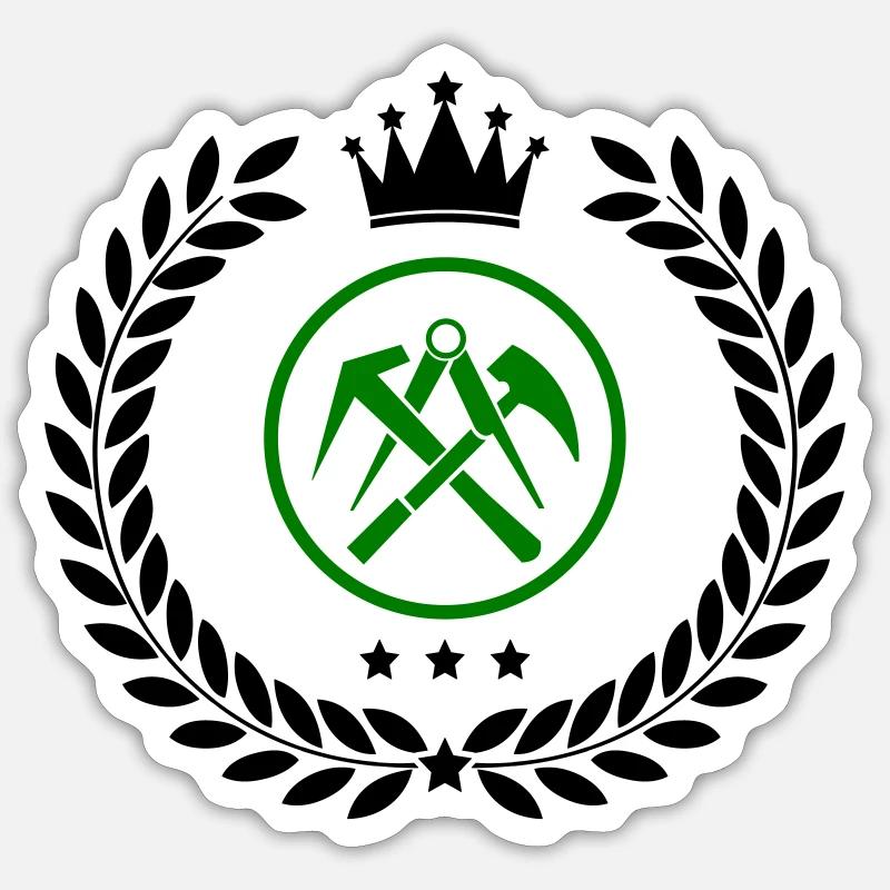 wappen dachdecker - Sticker Größe S (10 x 10 cm) - Mattweiß