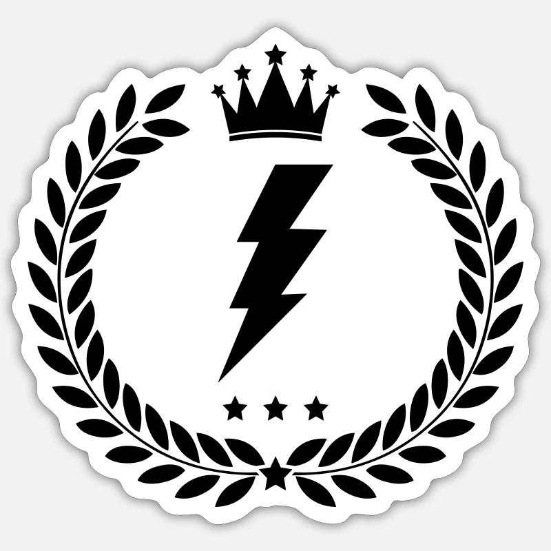 wappen blitz - Sticker Größe S (10 x 10 cm) - Mattweiß