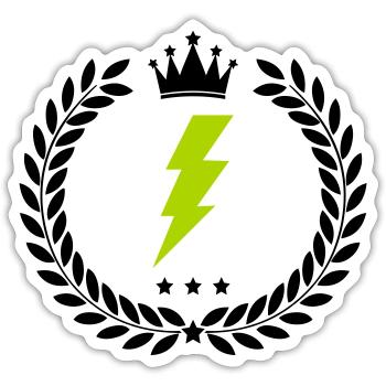 wappen blitz - Sticker Größe S (10 x 10 cm) - Mattweiß - Vorne