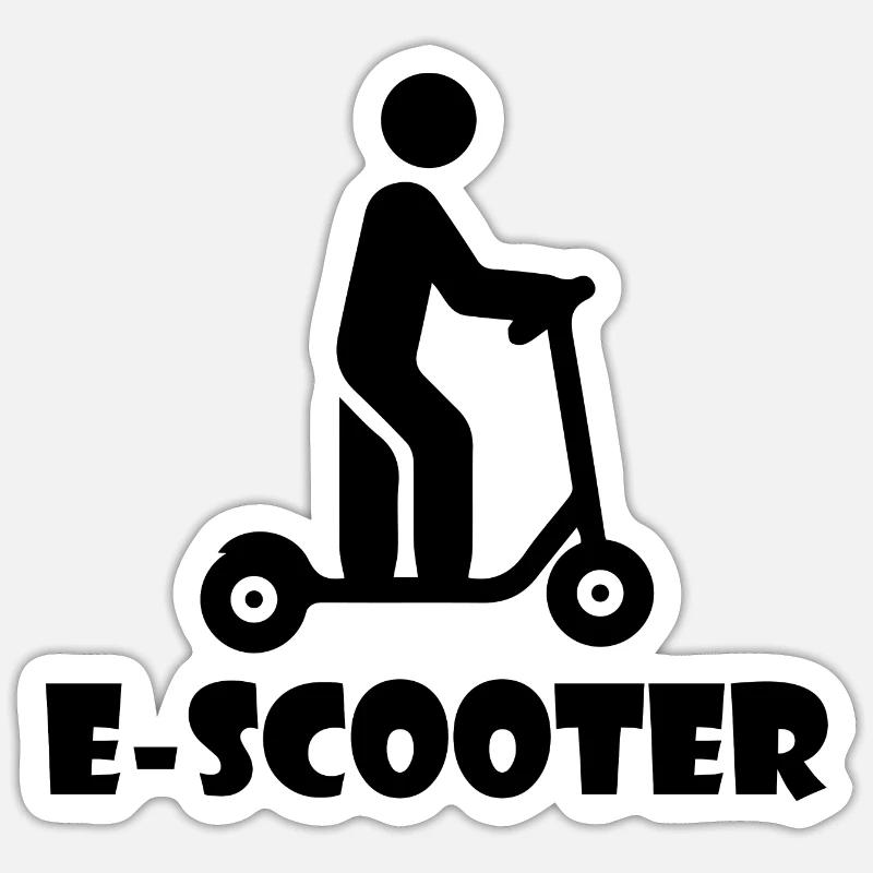 Roller Scooter E-Scooter - Sticker taille S (10 x 10 cm) - blanc mat