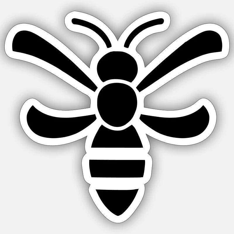 abeille - Sticker taille S (10 x 10 cm) - blanc mat
