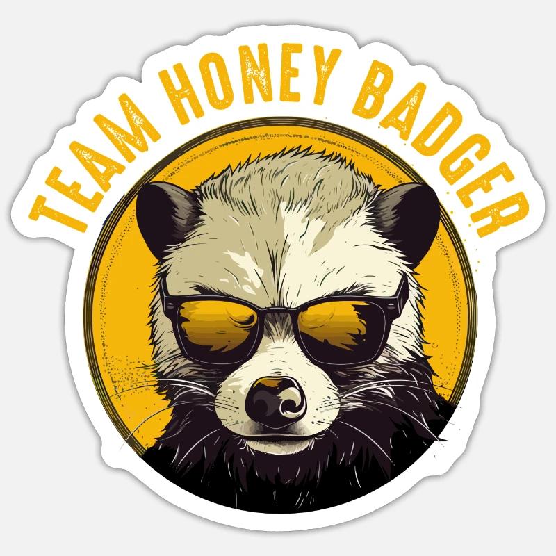 Team Honigdachs Sticker Größe S (10 x 10 cm)