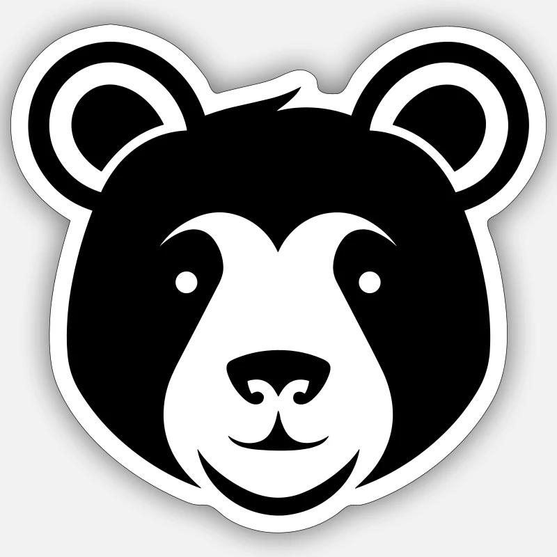 Bär - Sticker Größe S (10 x 10 cm) - Mattweiß