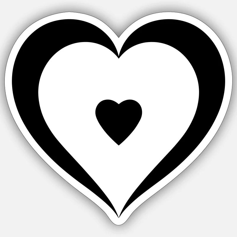 Coeur - Sticker taille S (10 x 10 cm) - blanc mat