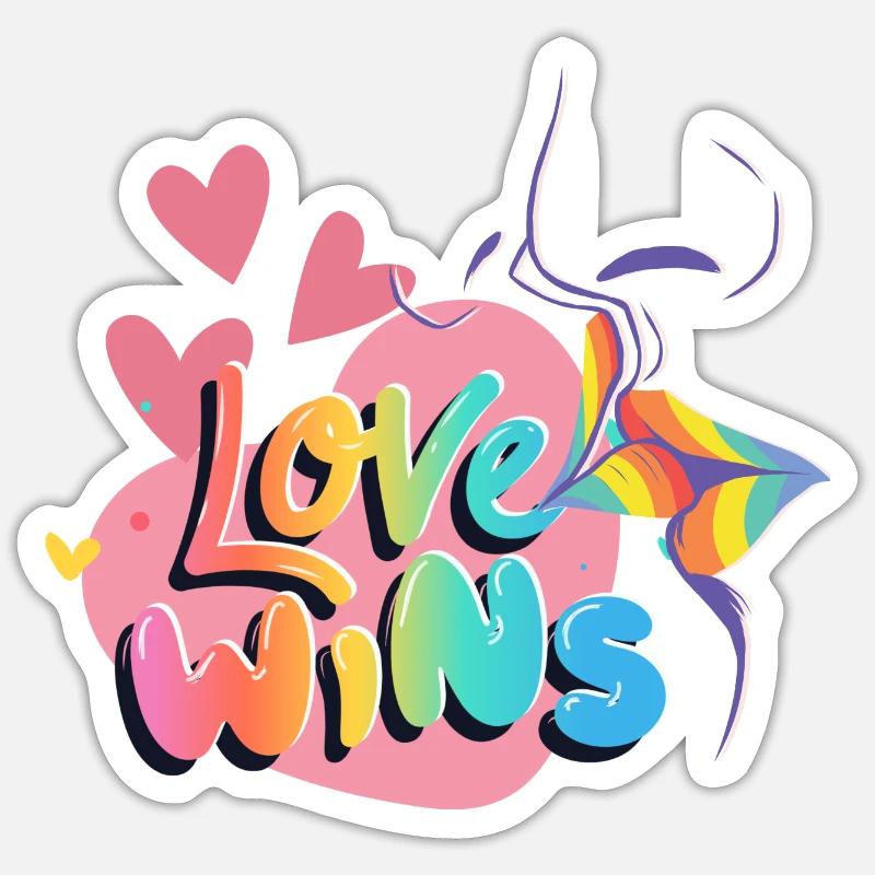 Love Wins Farbexplosion - Sticker Größe S (10 x 10 cm) - Mattweiß