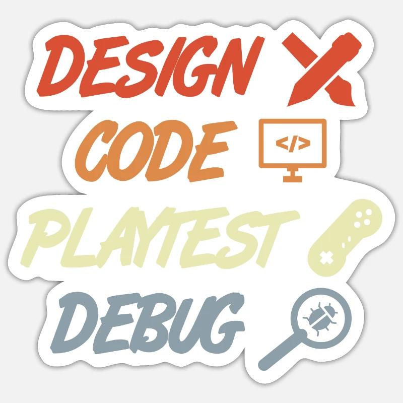 Game Development Process - Sticker size S (10 x 10 cm) - white matte