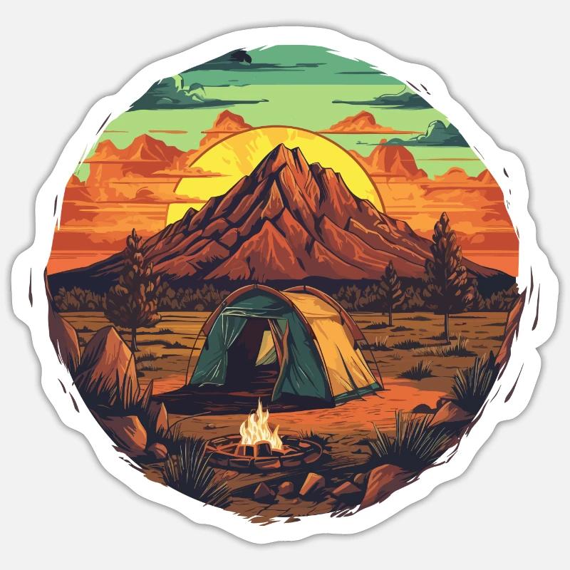 Camping - Sticker Größe S (10 x 10 cm) - Mattweiß