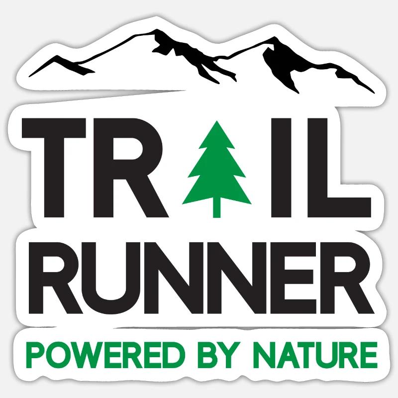 Trail Runner - Powered by Nature - Sticker Größe S (10 x 10 cm) - Mattweiß