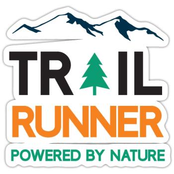 Trail Runner - Powered by Nature - Sticker Größe S (10 x 10 cm) - Mattweiß - Vorne