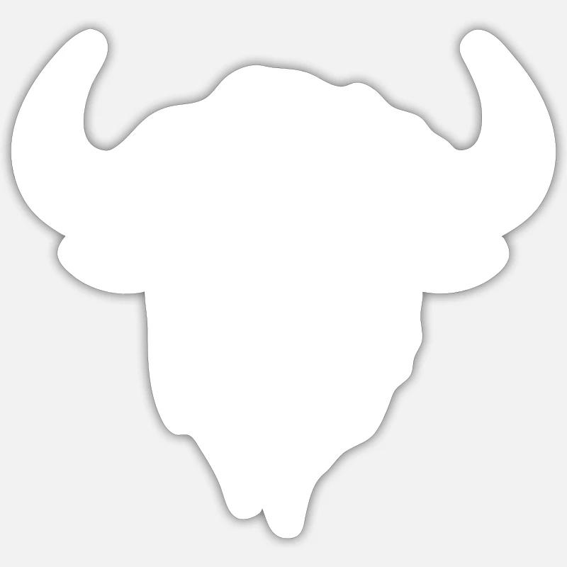 Tête d’animal taureau - Sticker taille S (10 x 10 cm) - blanc mat