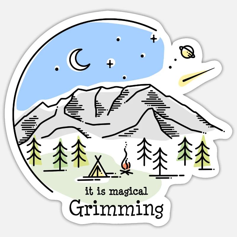 Grimming Dachstein Mountains Styria Hike - Sticker size S (10 x 10 cm) - white matte