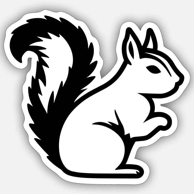 Eichhörnchen - Sticker Größe S (10 x 10 cm) - Mattweiß