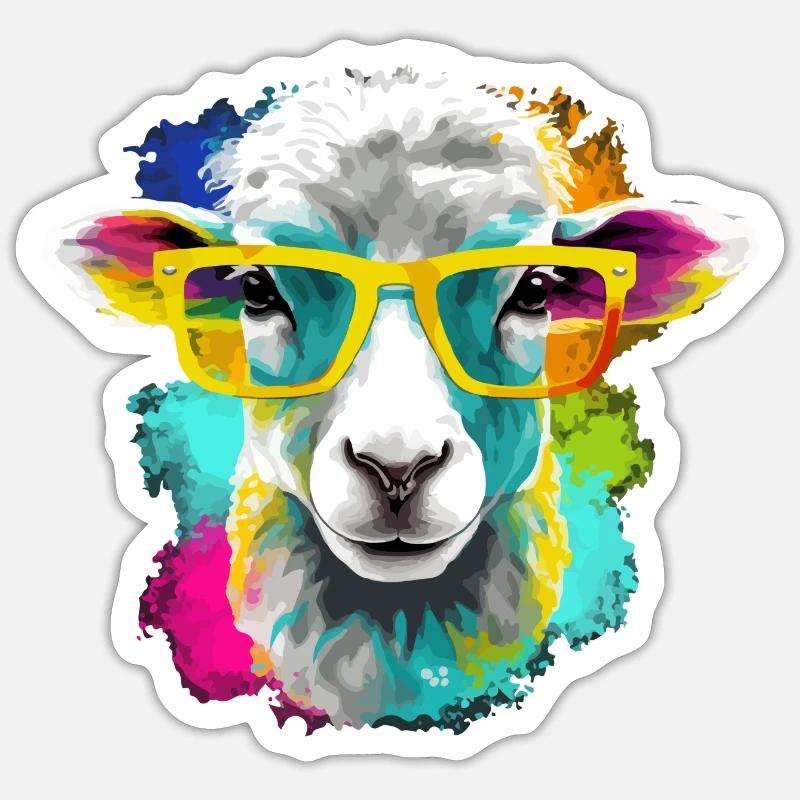 Bool le mouton - Sticker taille S (10 x 10 cm) - blanc mat