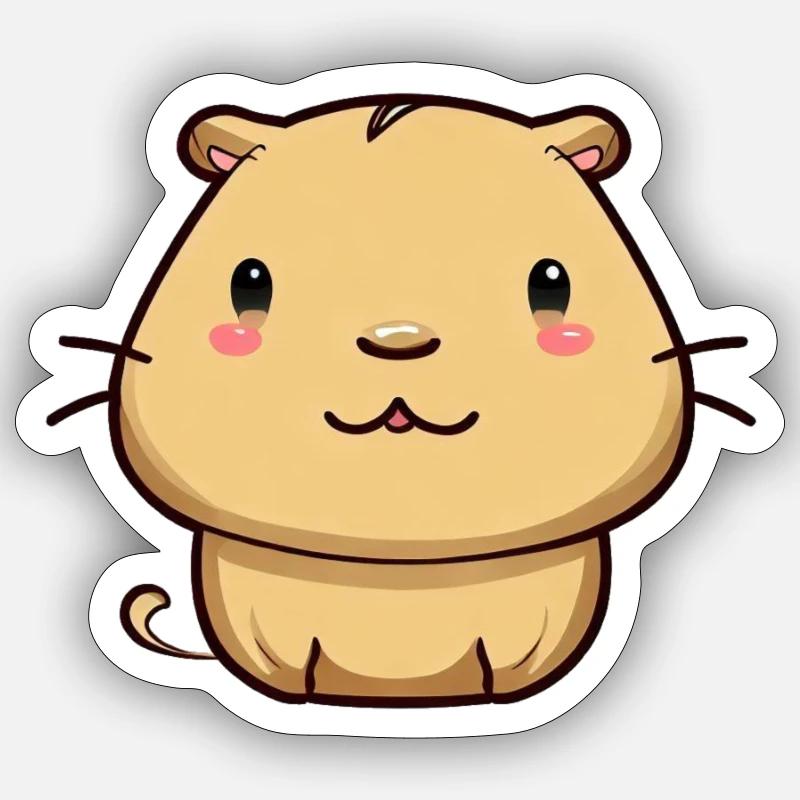 Happy Capy - Sticker taille S (10 x 10 cm) - blanc mat