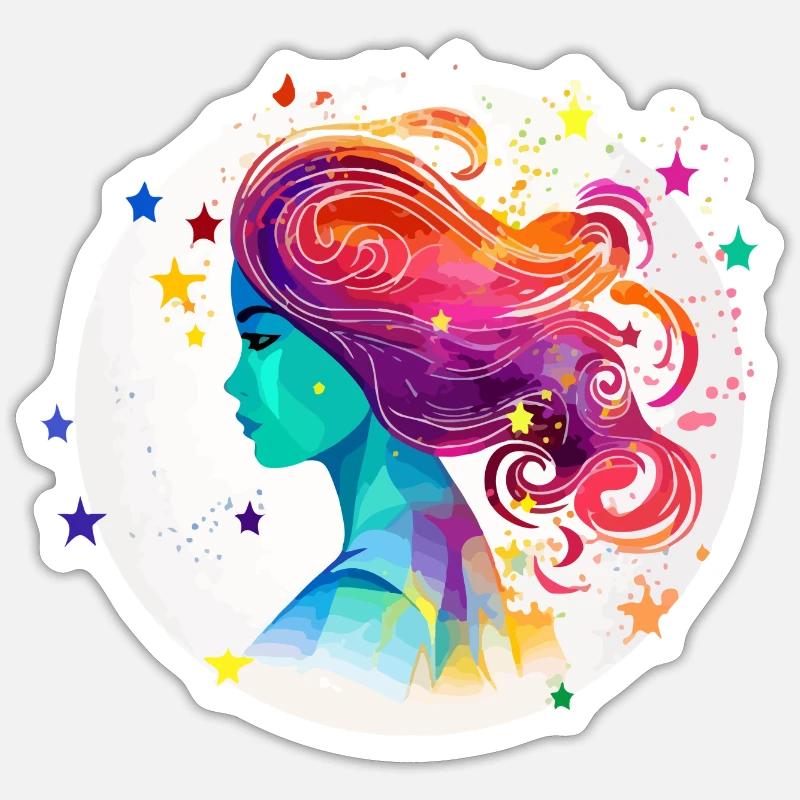 Amo Wassermann - Sticker Größe S (10 x 10 cm) - Mattweiß