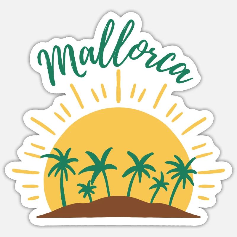 Mallorca² - Sticker Größe S (10 x 10 cm) - Mattweiß
