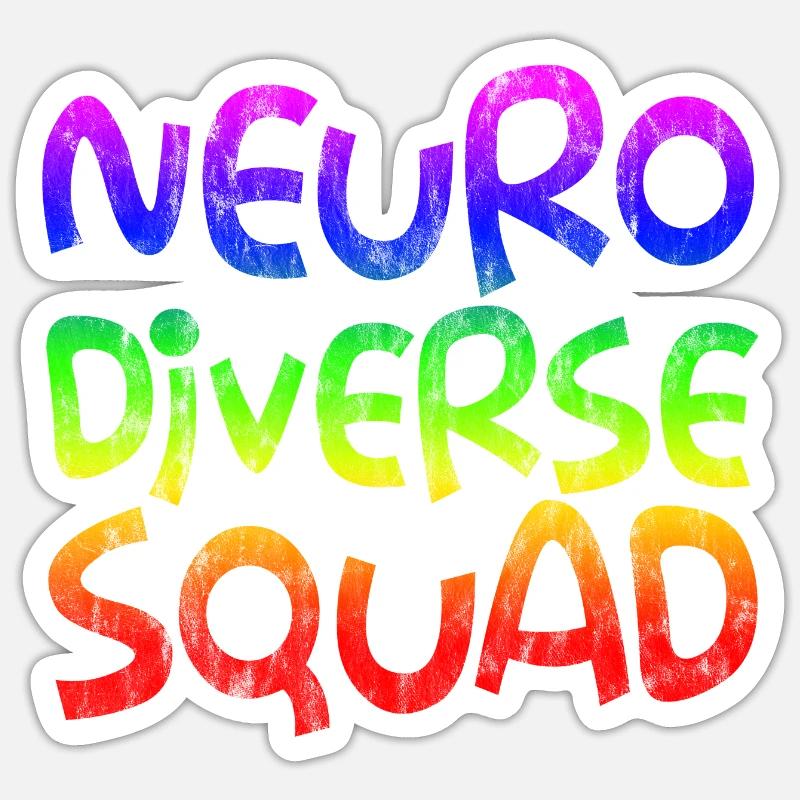 Neurodiverse Squad 3 - Sticker Größe S (10 x 10 cm) - Mattweiß