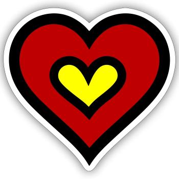 Symbole du cœur Amour - Sticker taille S (10 x 10 cm) - blanc mat - Devant
