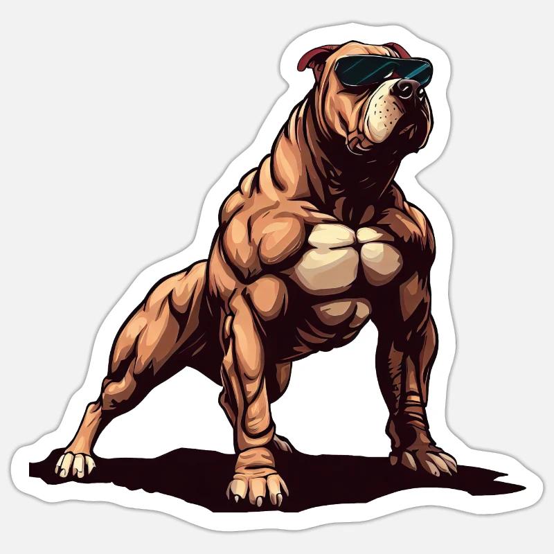 Pitbull The Hero - Sticker size S (10 x 10 cm) - white matte