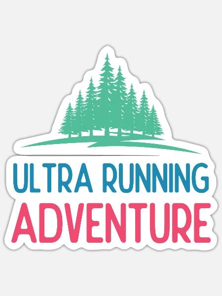 Ultra Running Advrenture - Sticker Größe S (10 x 10 cm) - Mattweiß