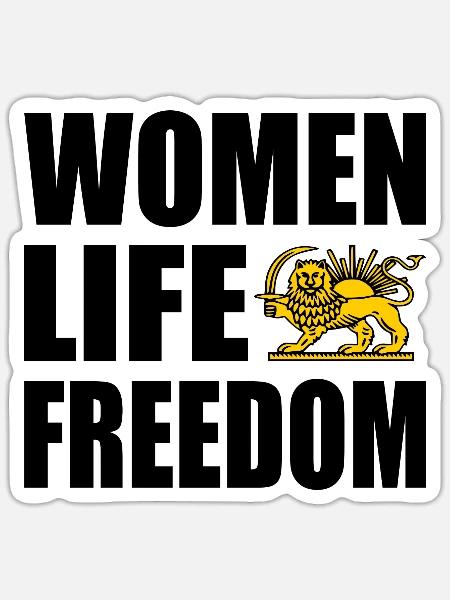 Women life freedom - Sticker maat S (10 x 10 cm) - mat wit