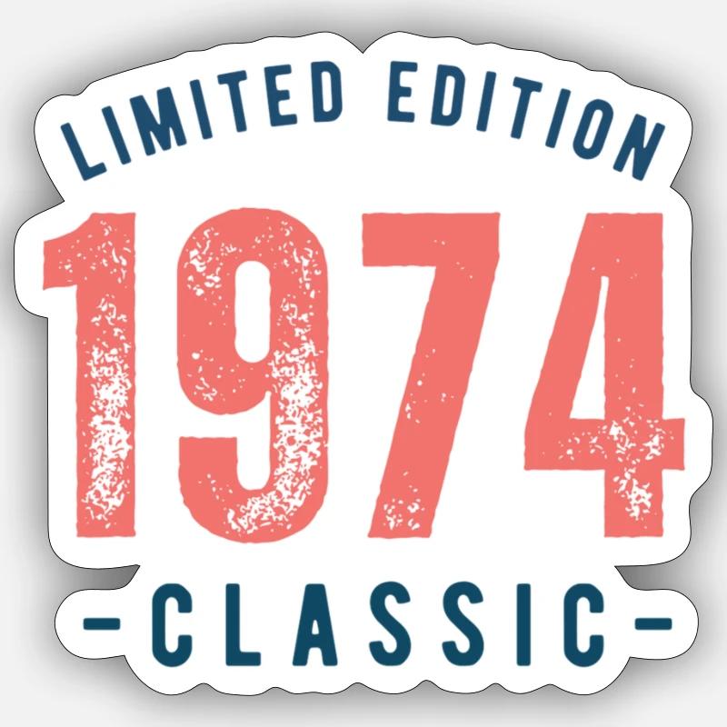 Année de construction: 1974 - Sticker taille S (10 x 10 cm) - blanc mat