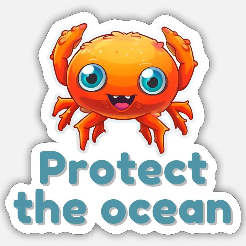 Protect the ocean Sticker size S (10 x 10 cm)