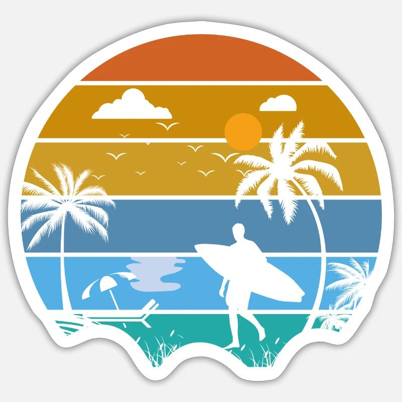 Summer Beach Sunset - Sticker size S (10 x 10 cm) - white matte