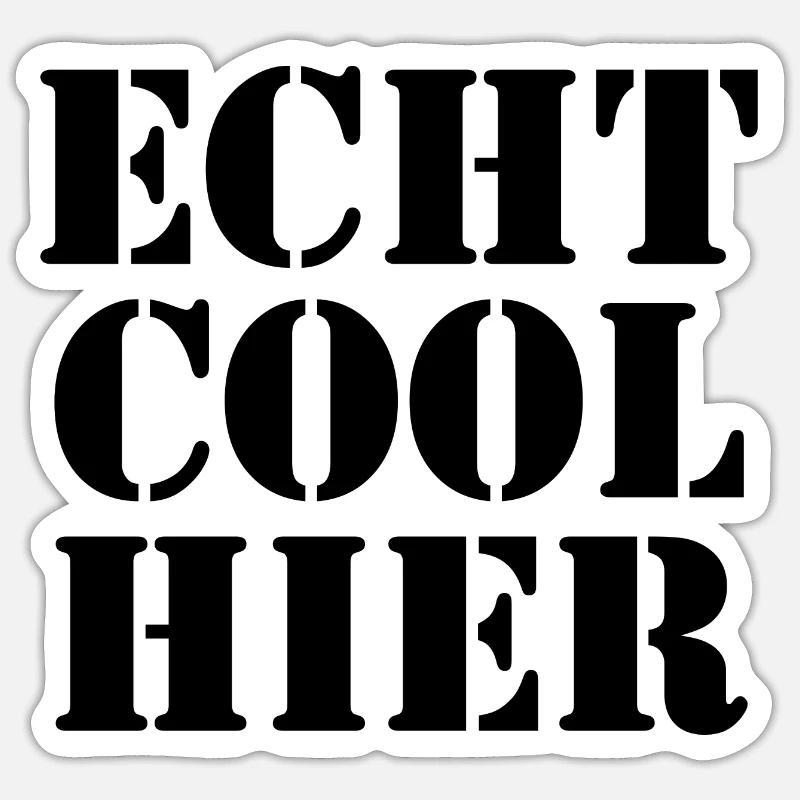 echt cool hier 2 schwarz - Sticker Größe S (10 x 10 cm) - Mattweiß
