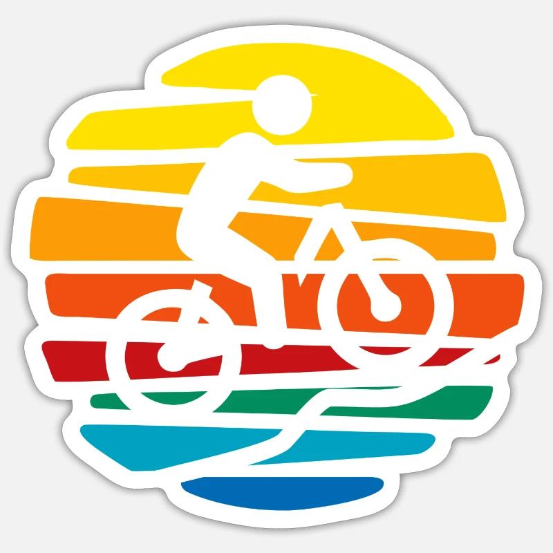 Vélo, Vélo - Sticker taille S (10 x 10 cm) - blanc mat