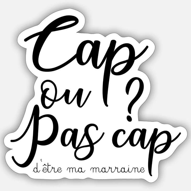 Cap ou pas cap ! - Sticker taille S (10 x 10 cm) - blanc mat