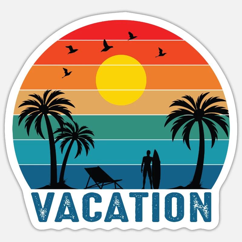 Vacation Time - Sticker size S (10 x 10 cm) - white matte