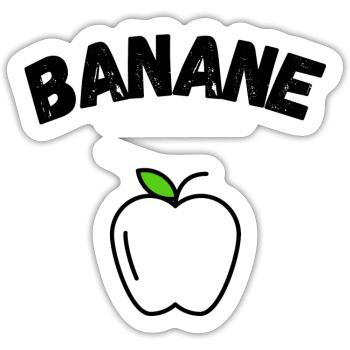 Banana with Apple Spring Summer Party Vegan - Sticker size S (10 x 10 cm) - white matte - Front