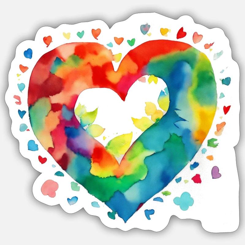 Herz - Sticker Größe S (10 x 10 cm) - Mattweiß