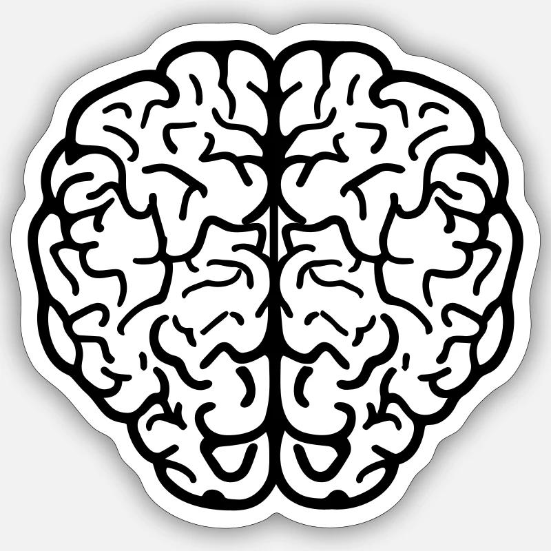 Cerveau - Sticker taille S (10 x 10 cm) - blanc mat