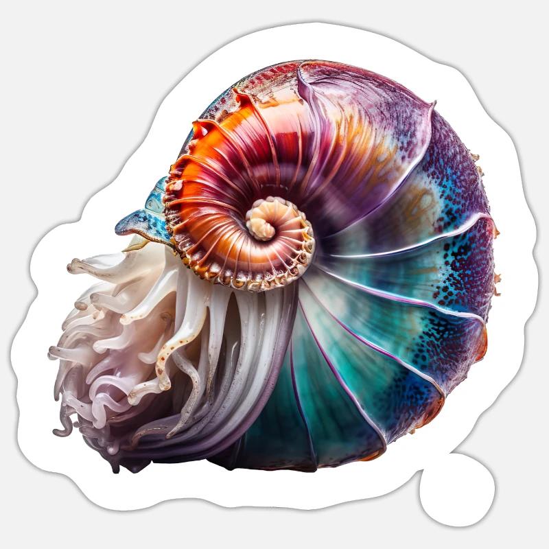Der Nautilus wird auch Perlboot genannt Sticker Größe S (10 x 10 cm)
