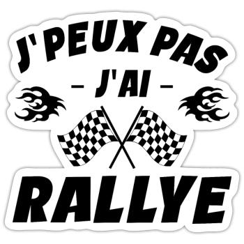 Je Peux Pas J'ai Rallye - Sticker taille S (10 x 10 cm) - blanc mat - Devant