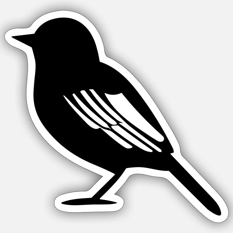 Oiseau - Sticker taille S (10 x 10 cm) - blanc mat