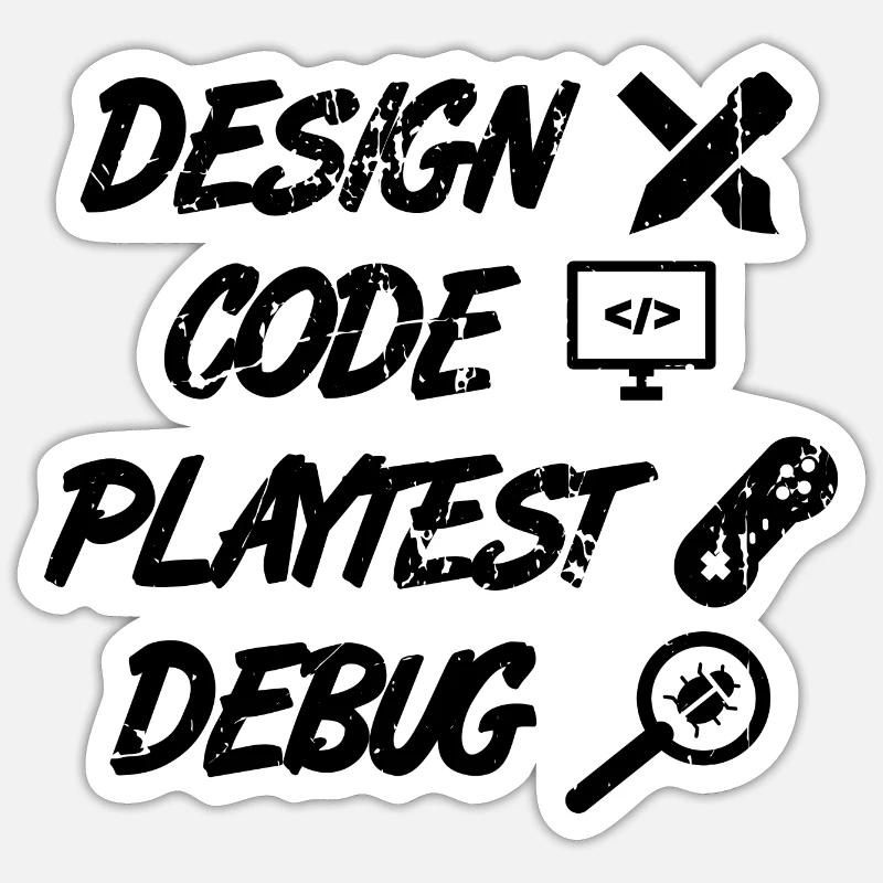 Design Code Playtest Debug - Sticker size S (10 x 10 cm) - white matte
