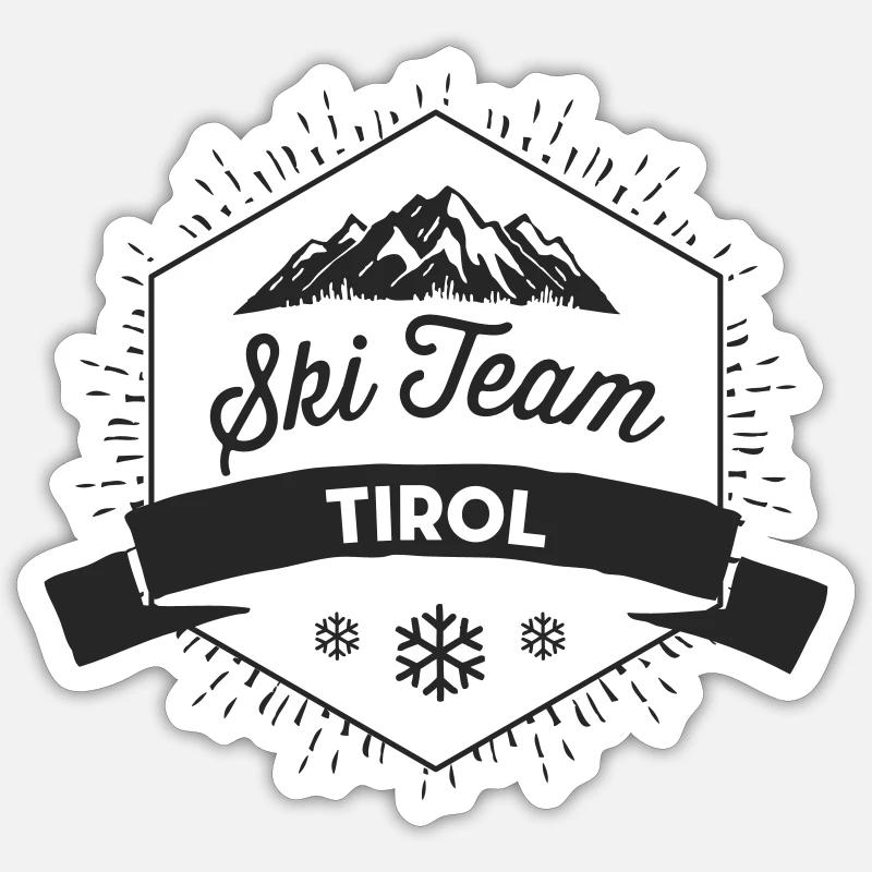Équipe de ski Tyrol - Sticker taille S (10 x 10 cm) - blanc mat