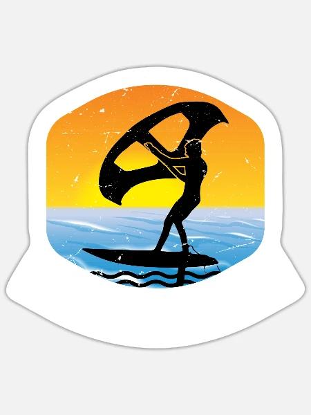 Feel The Freedom Hydrofoil Wingfoil Wingfoiling - Sticker Größe S (10 x 10 cm) - Mattweiß