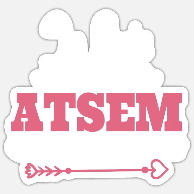 Je suis une ATSEM qui déchire Idée Cadeau Atsem - Sticker taille S (10 x 10 cm) - blanc mat