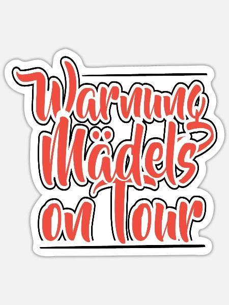 Mädelstrip Girls Trip Crew Mädelstour Mädels - Sticker Größe S (10 x 10 cm) - Mattweiß