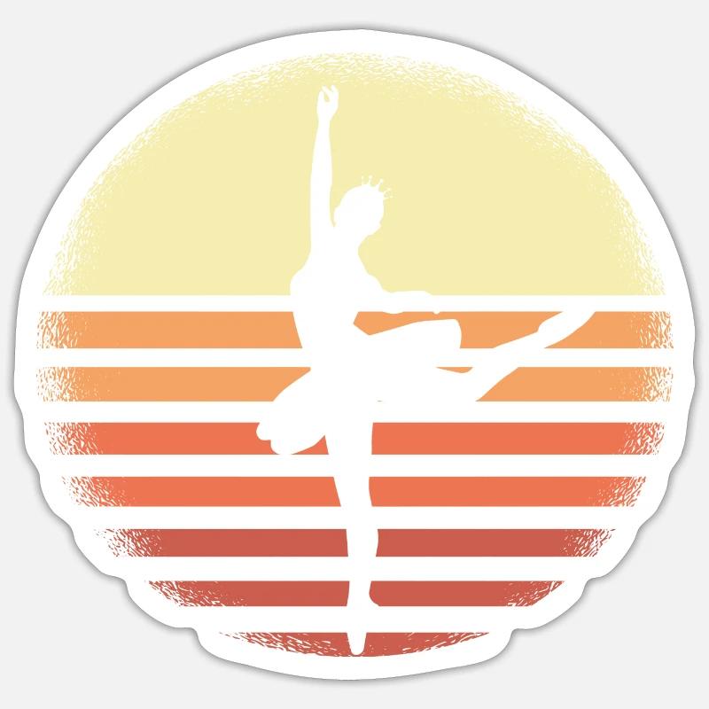 Silhouette de ballerine de ballet – - Sticker taille S (10 x 10 cm) - blanc mat