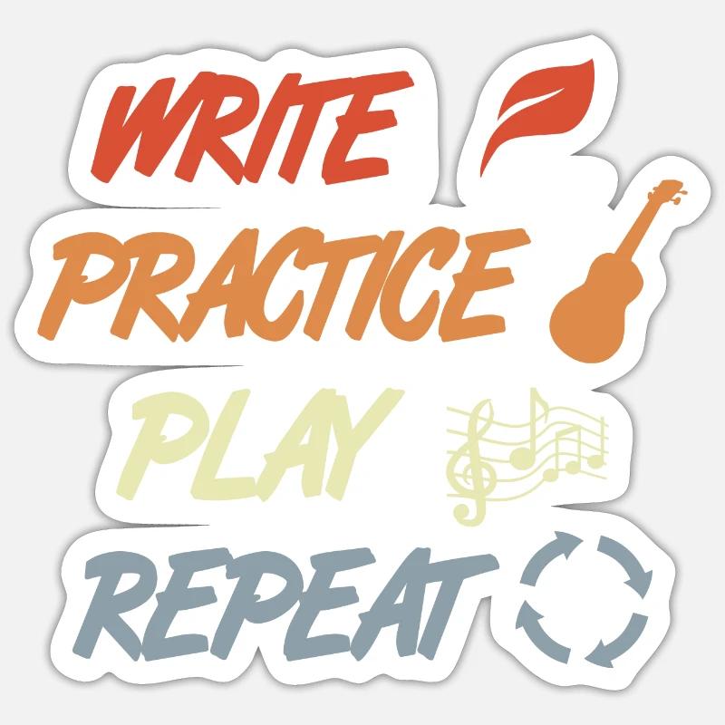 Motivation ukulélé - Sticker taille S (10 x 10 cm) - blanc mat