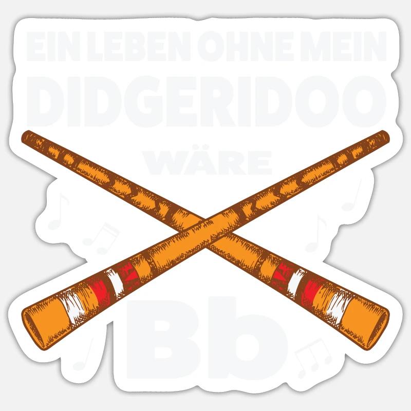 Didgeridoo Musiker Didgeridoo-Spieler Geschenk - Sticker Größe S (10 x 10 cm) - Mattweiß