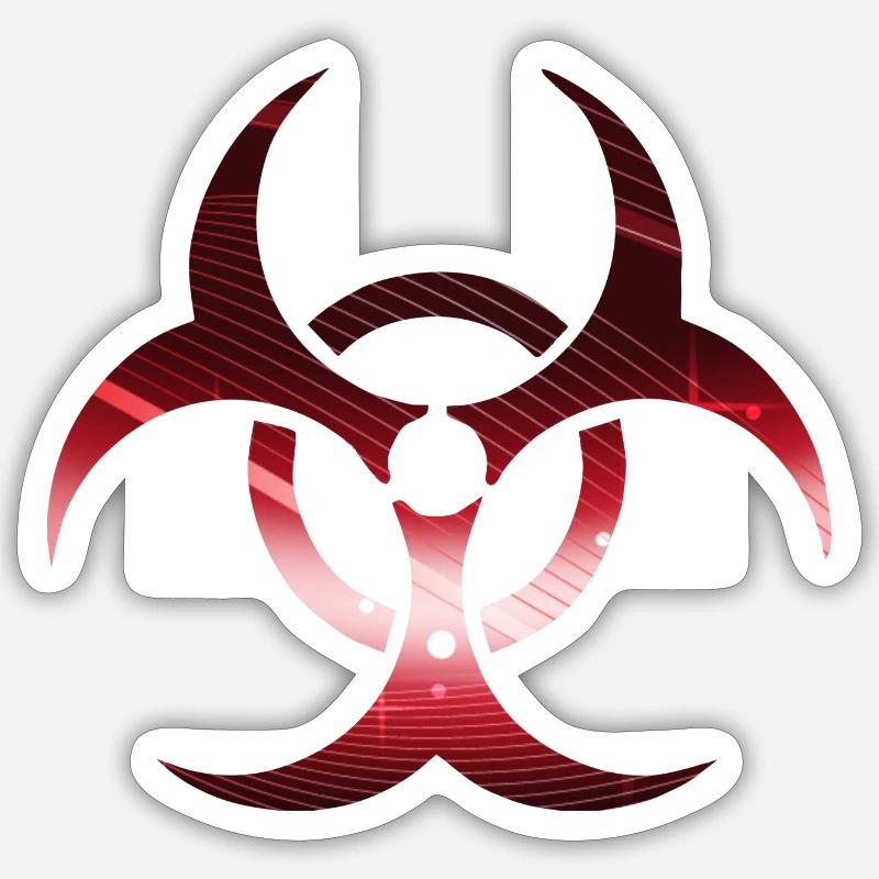 Biodanger rouge - Sticker taille S (10 x 10 cm) - blanc mat