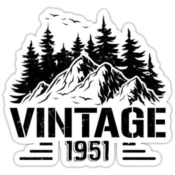 T-shirt VINTAGE 1951 - Sticker size S (10 x 10 cm) - white matte - Front